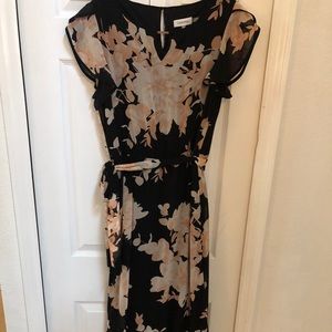 NWOT Calvin Klein Black & Pink Floral Dress